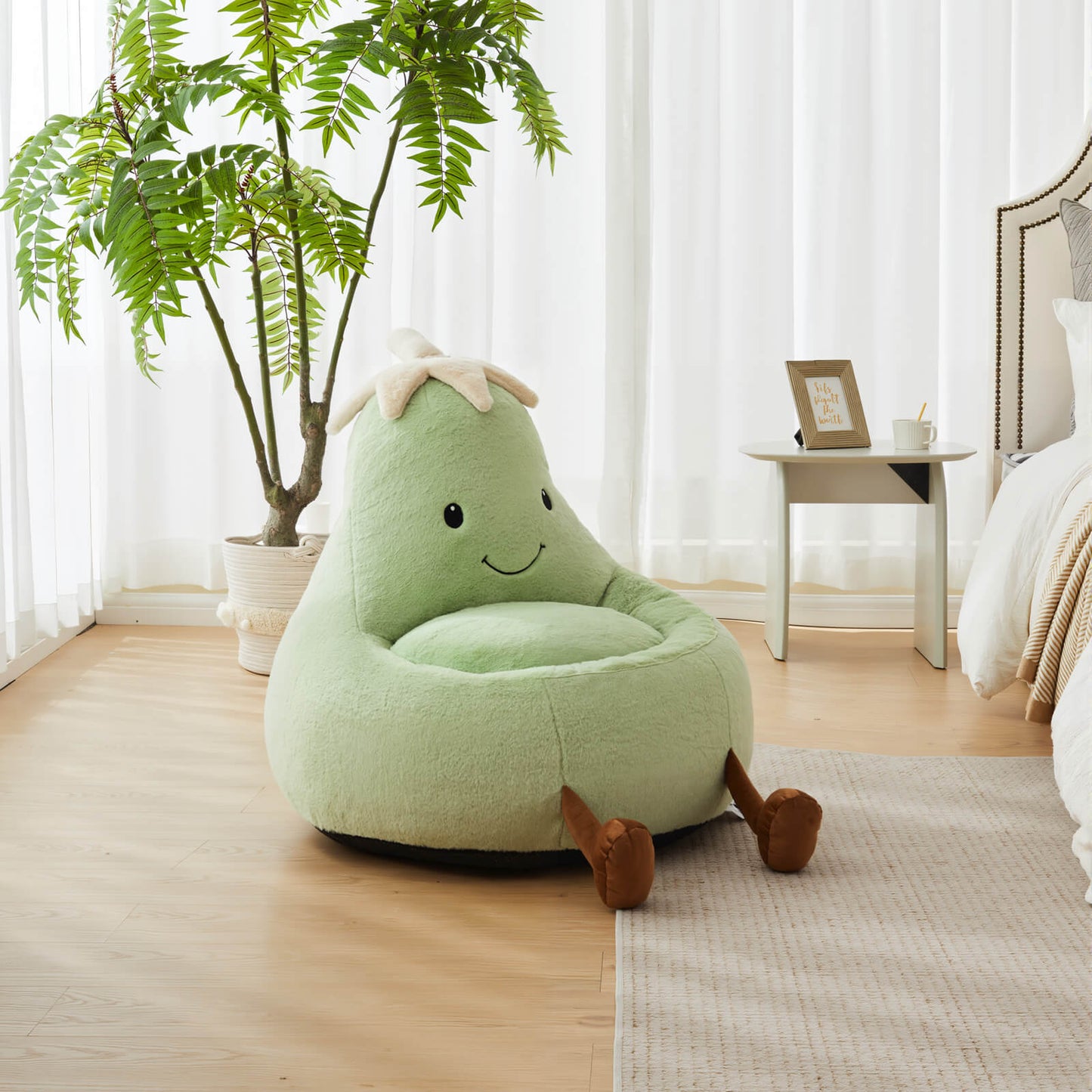 Eggzu Eggplant Bean Bag Chair – Soft & Supportive
