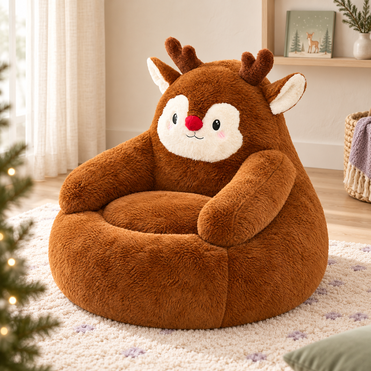 Reindeer Chair in a calm family reading corner