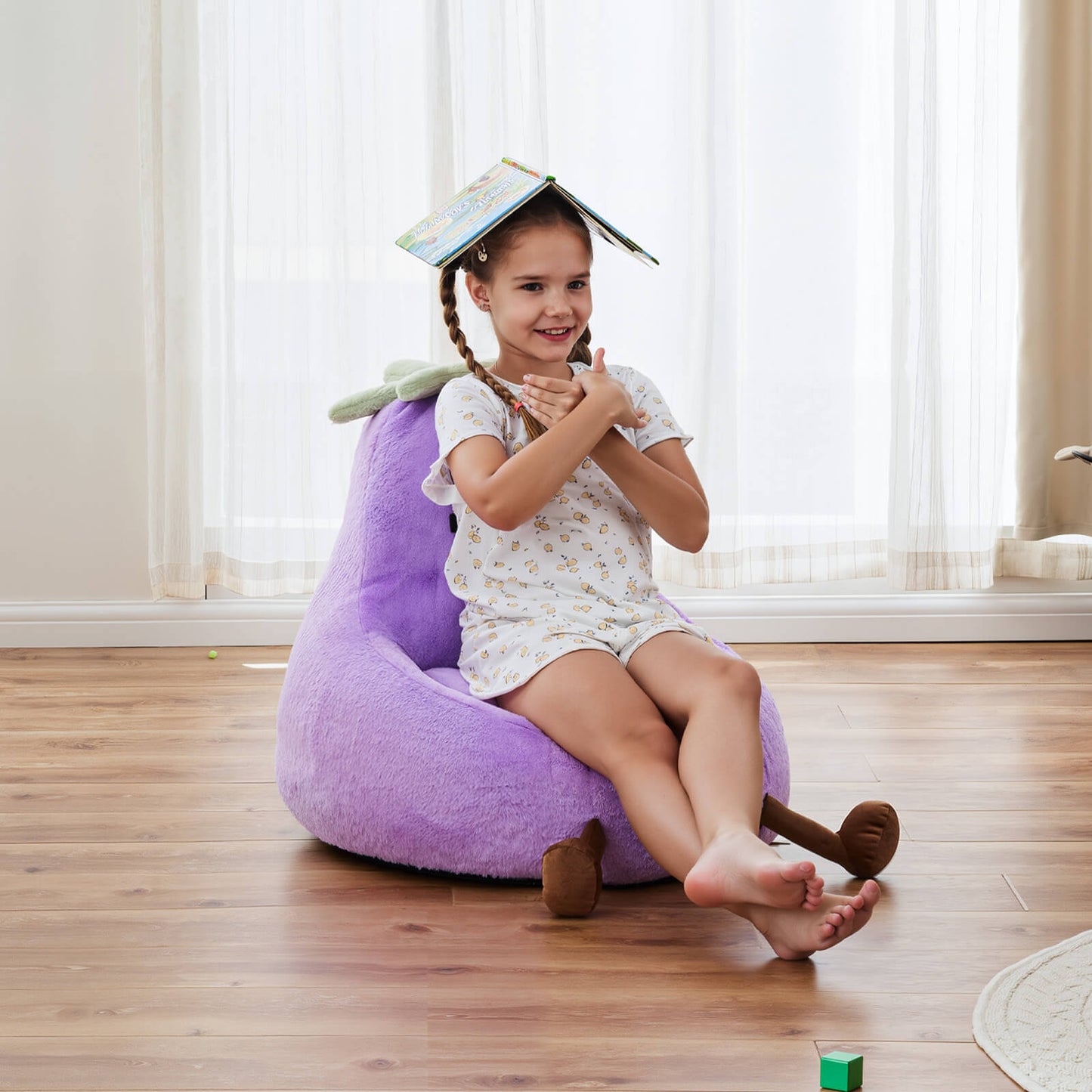 Eggzu Eggplant Bean Bag Chair – Soft ＆ Supportive