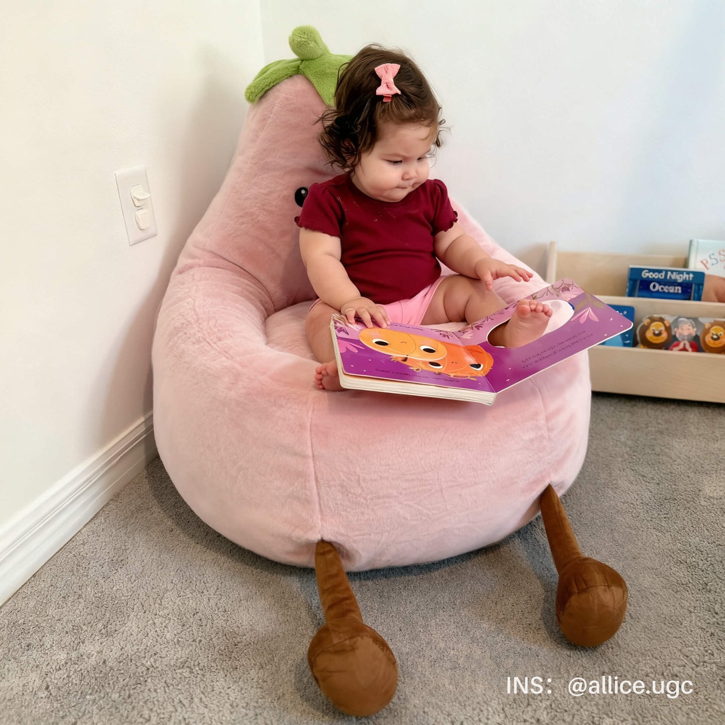 Eggzu Eggplant Bean Bag Chair – Soft ＆ Supportive