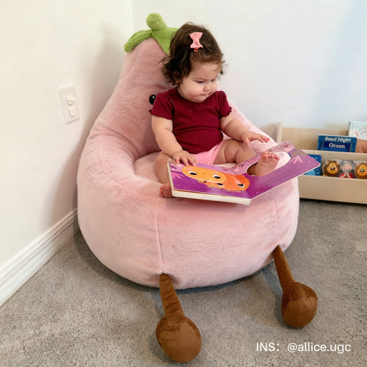 Eggzu Eggplant Bean Bag Chair – Soft ＆ Supportive