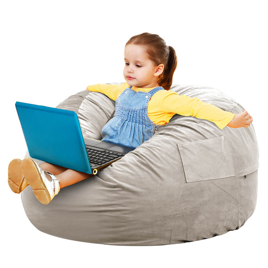 Eggzu Adult Universal Bean Bag Chair-Round & Cozy Comfort