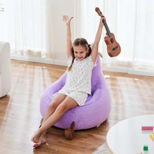 Eggzu Eggplant Bean Bag Chair – Soft ＆ Supportive