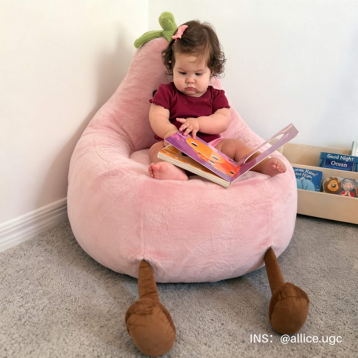 Eggzu Eggplant Bean Bag Chair – Soft ＆ Supportive