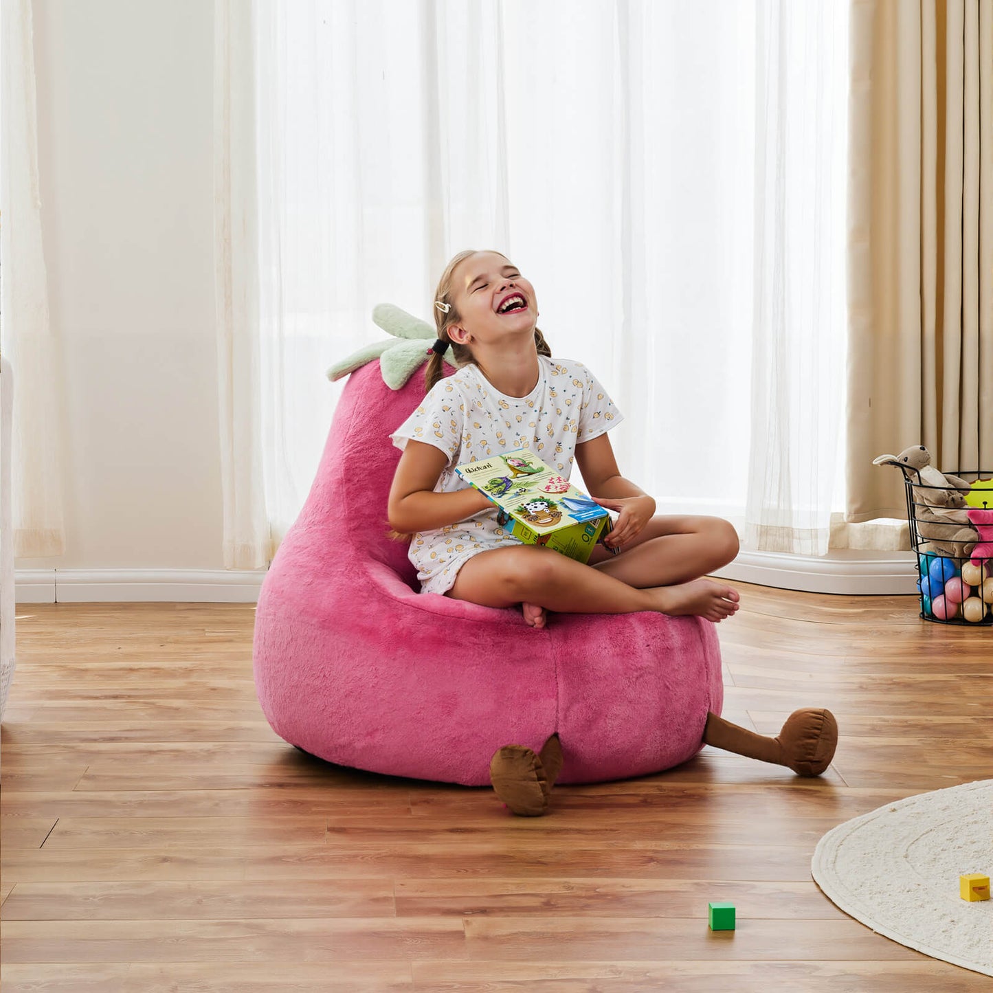 Eggzu Eggplant Bean Bag Chair – Soft ＆ Supportive