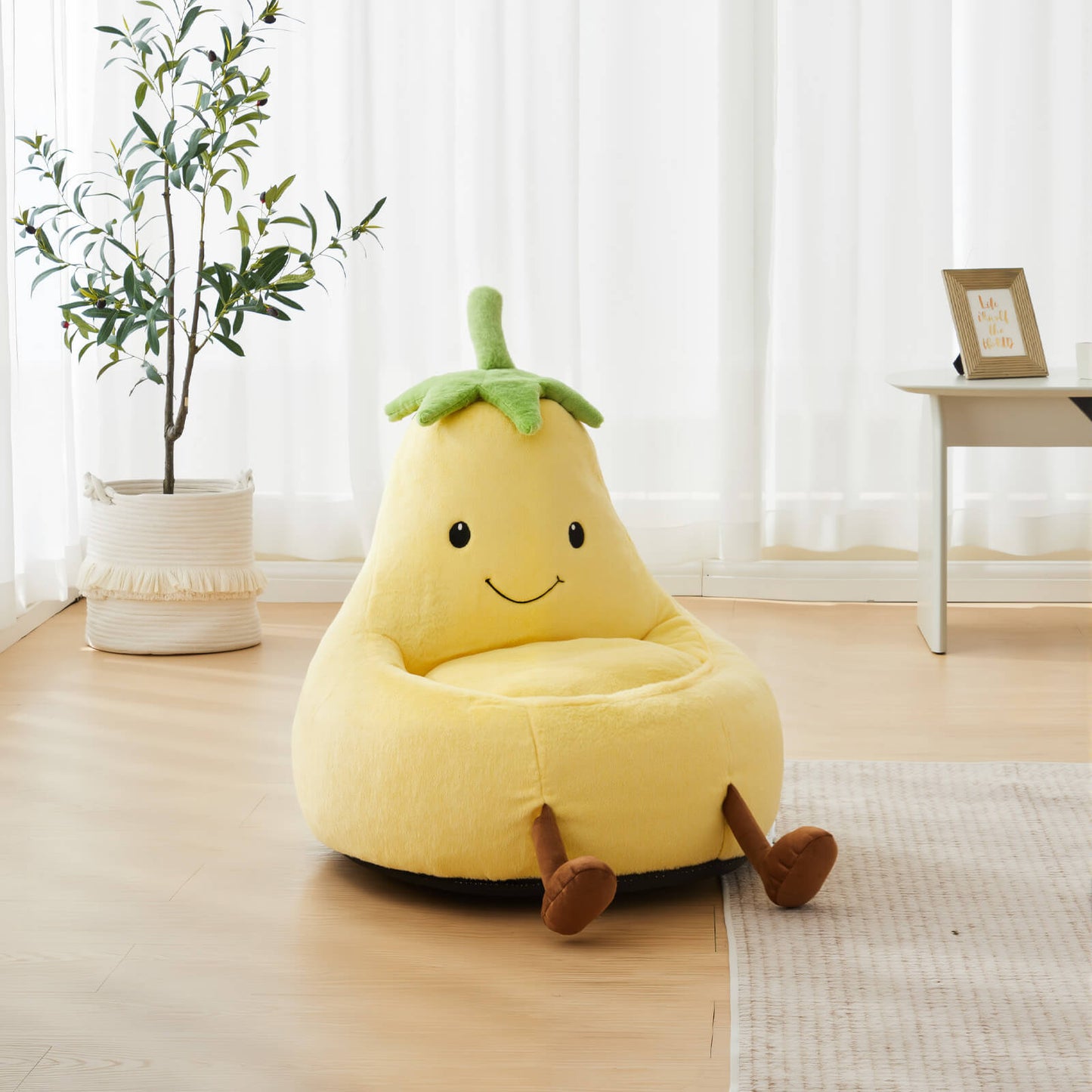 Eggzu Eggplant Bean Bag Chair – Soft ＆ Supportive