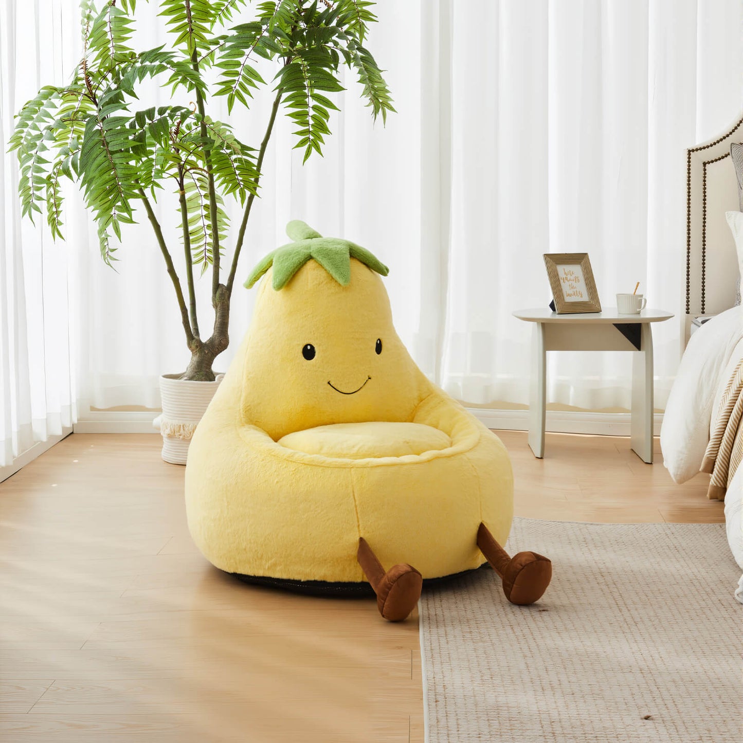 Eggzu Eggplant Bean Bag Chair – Soft ＆ Supportive